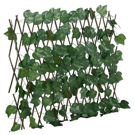 Kunstplant druivenblad op latwerk uittrekbaar 190x60 cm groen 2