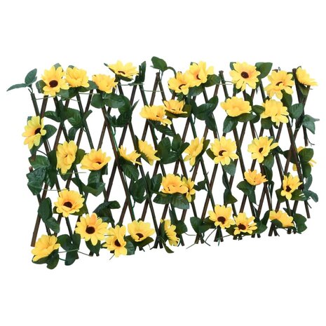  Kunstplant klimop op latwerk 5 st uittrekbaar 180x20 cm geel 2