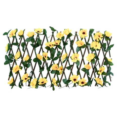  Kunstplant klimop op latwerk 5 st uittrekbaar 180x20 cm geel 3