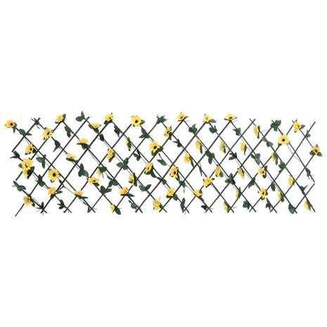  Kunstplant klimop op latwerk uittrekbaar 180x60 cm geel 3