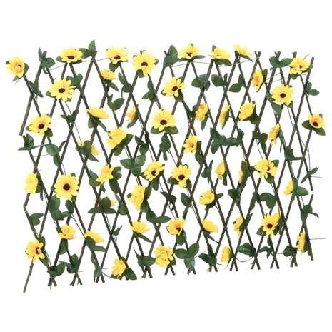  Kunstplant klimop op latwerk 5 st uittrekbaar 180x60 cm geel 2