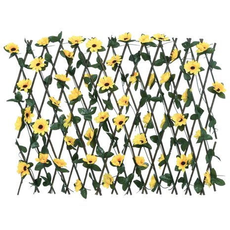  Kunstplant klimop op latwerk 5 st uittrekbaar 180x60 cm geel 3