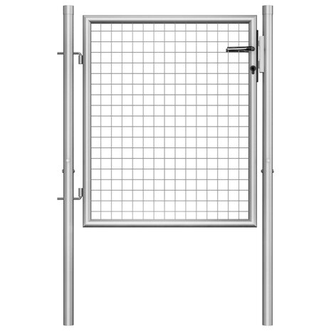 Poort 105x125 cm gegalvaniseerd staal zilverkleurig 1