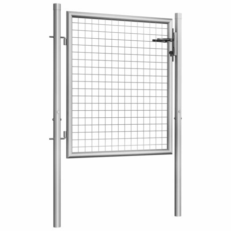 Poort 105x125 cm gegalvaniseerd staal zilverkleurig 2