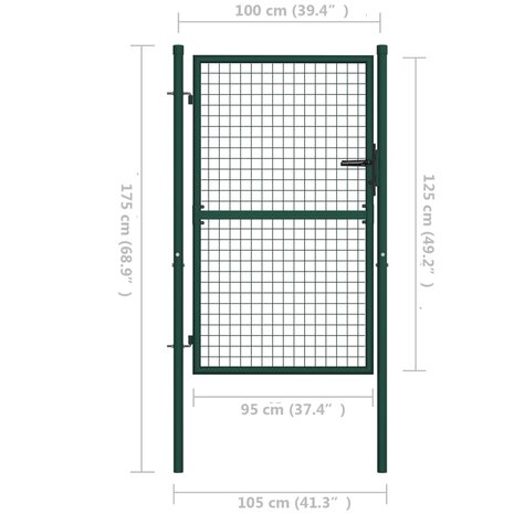Poort 100x125 cm staal groen 5