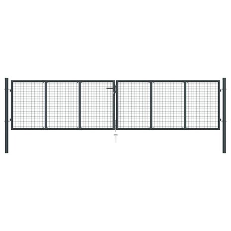 Gaaspoort 400x150 cm gegalvaniseerd staal grijs 1