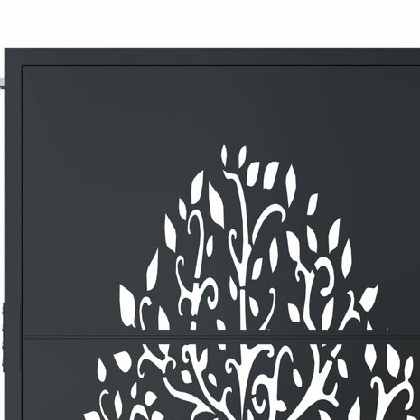 Poort 105x180 cm met boomontwerp staal antracietkleurig 6