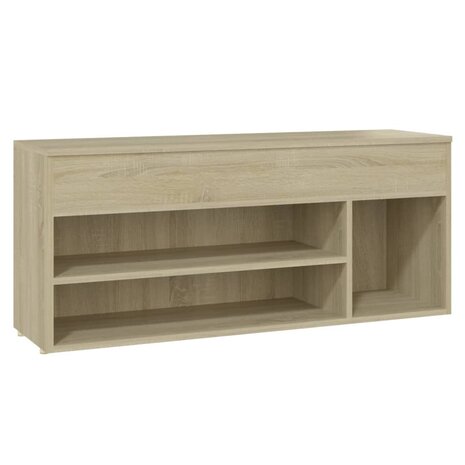 Schoenbank 105x30x45 cm bewerkt hout sonoma eikenkleurig 2
