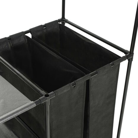 Kledingrek 87x44x158 cm staal en ongeweven stof zwart 3