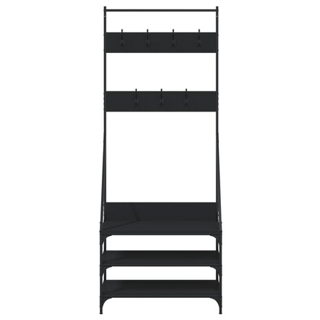 Kledingrek met schoenenrek 72x34x184 cm zwart 4
