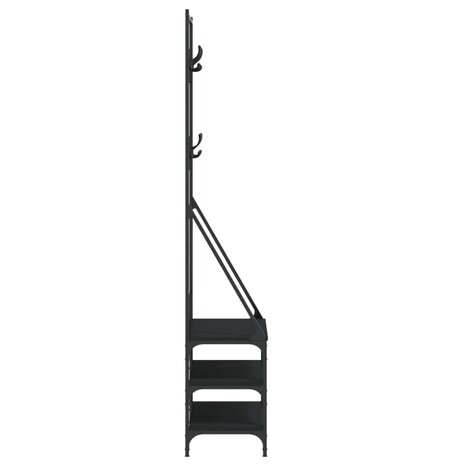Kledingrek met schoenenrek 72x34x184 cm zwart 5