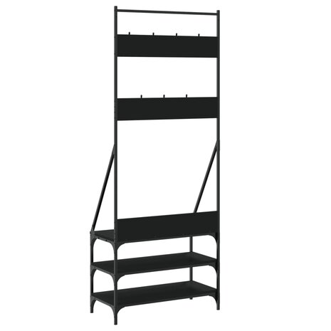 Kledingrek met schoenenrek 72x34x184 cm zwart 6