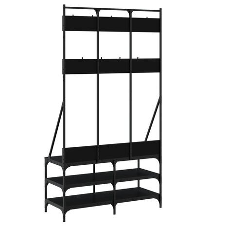 Kledingrek met schoenenrek 100x40x184 cm zwart 6