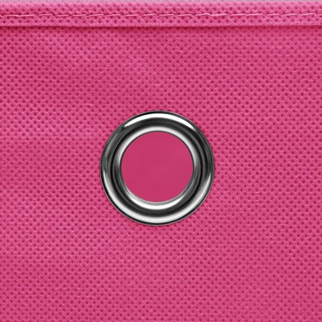 Opbergboxen met deksel 4 st 32x32x32 cm stof roze 5