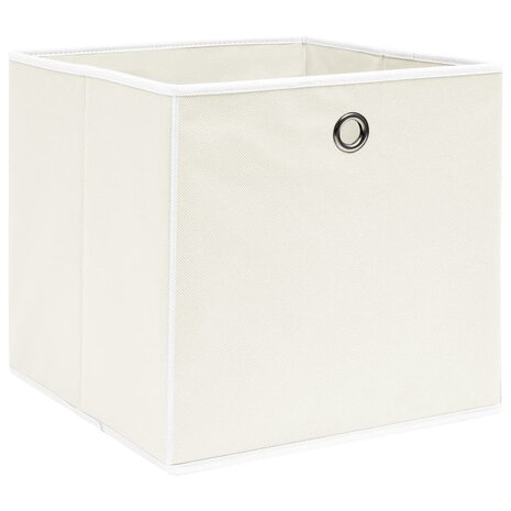 Opbergboxen 10 st 32x32x32 cm stof wit 2