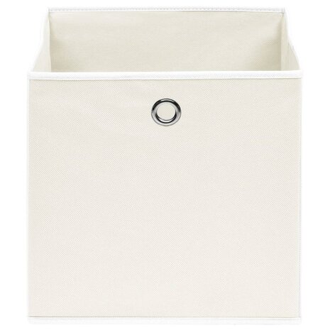 Opbergboxen 10 st 32x32x32 cm stof wit 3