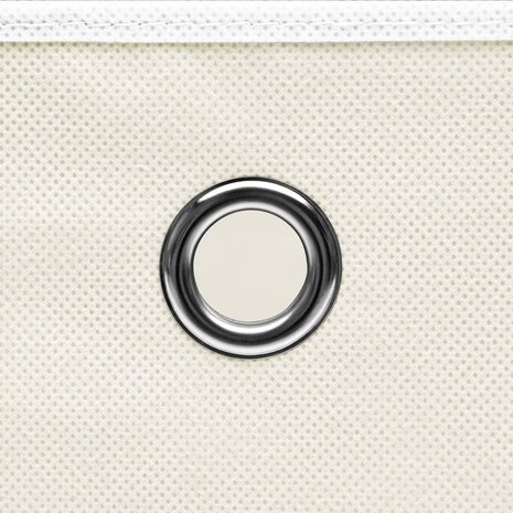 Opbergboxen 10 st 32x32x32 cm stof wit 4