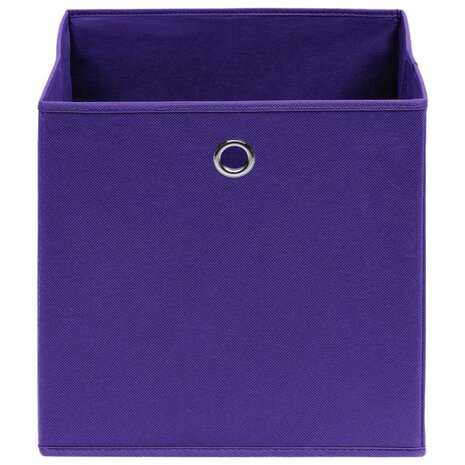Opbergboxen 10 st 32x32x32 cm stof paars 3