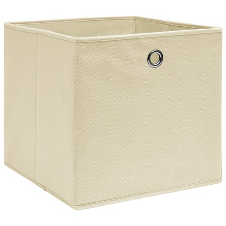 Opbergboxen 4 st 32x32x32 cm stof crèmekleurig 2