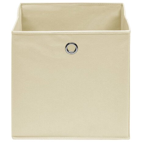 Opbergboxen 4 st 32x32x32 cm stof crèmekleurig 3