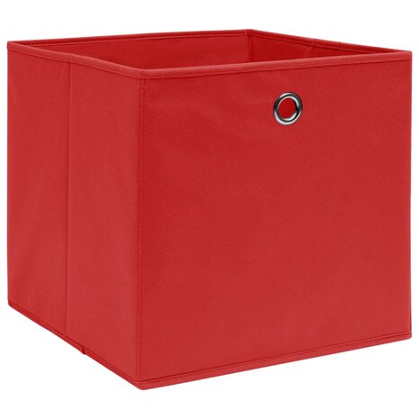 Opbergboxen 10 st 32x32x32 cm stof rood 2