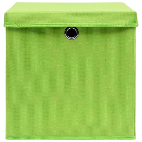 Opbergboxen met deksel 10 st 32x32x32 cm stof paars 4