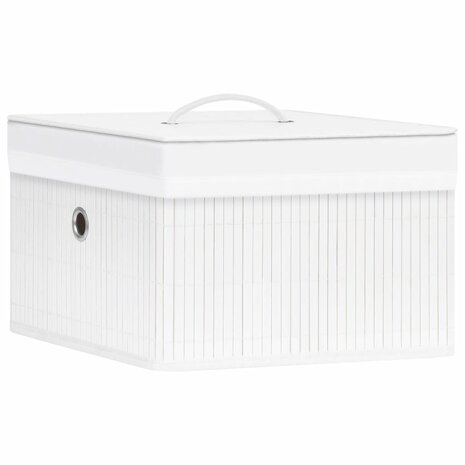 Opbergboxen 4 st bamboe wit 2