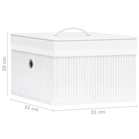 Opbergboxen 4 st bamboe wit 9