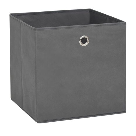 Opbergboxen 10 st 28x28x28 cm nonwoven stof grijs 2