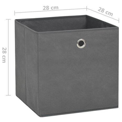 Opbergboxen 10 st 28x28x28 cm nonwoven stof grijs 7