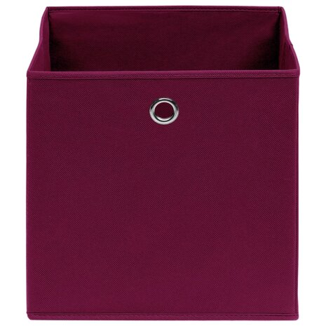 Opbergboxen 4 st 28x28x28 cm nonwoven stof donkerrood 3