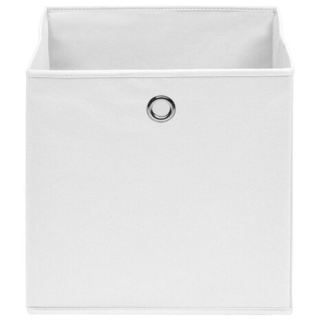 Opbergboxen 4 st 28x28x28 cm nonwoven stof wit 3