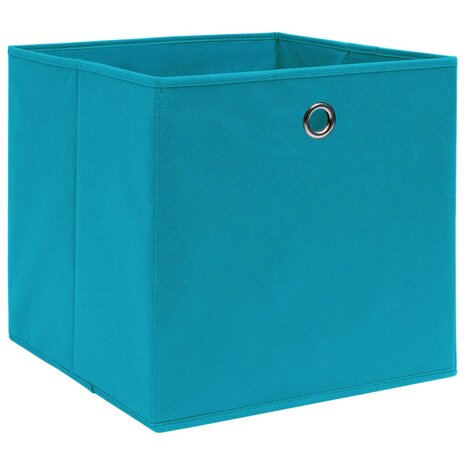 Opbergboxen 4 st 28x28x28 cm nonwoven stof babyblauw 2