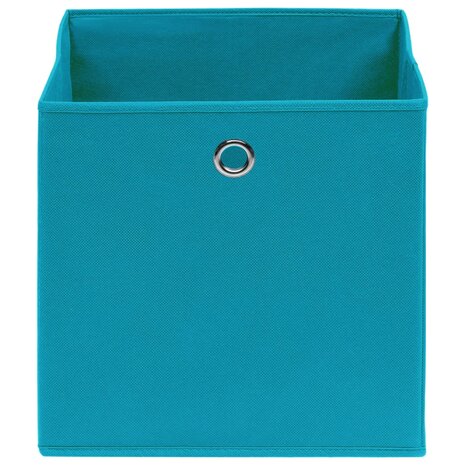 Opbergboxen 4 st 28x28x28 cm nonwoven stof babyblauw 3