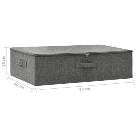 Opbergbox 70x40x18 cm stof antracietkleurig 10