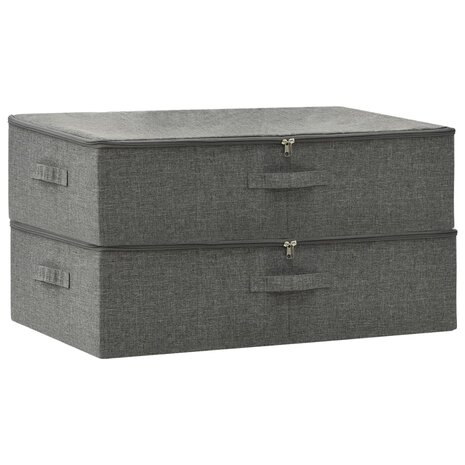 Opbergboxen 2 st 70x40x18 cm stof antracietkleurig 2