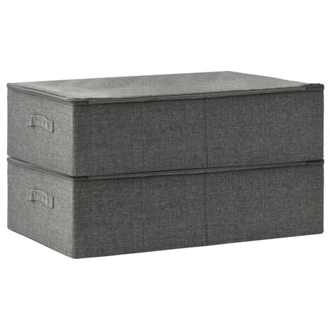 Opbergboxen 2 st 70x40x18 cm stof antracietkleurig 4