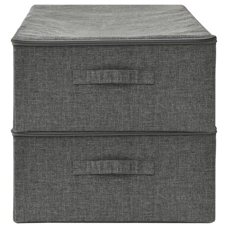 Opbergboxen 2 st 70x40x18 cm stof antracietkleurig 5