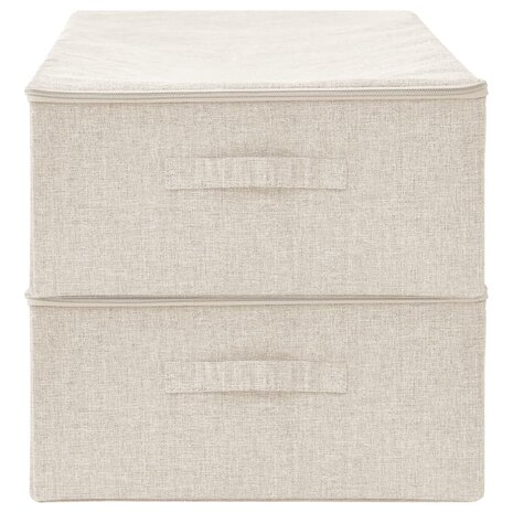 Opbergboxen 2 st 70x40x18 cm stof crèmekleurig 5