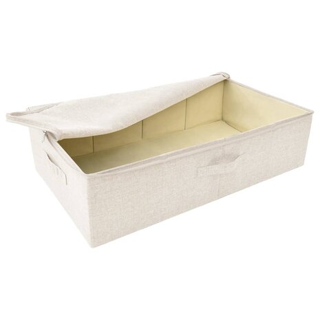 Opbergboxen 2 st 70x40x18 cm stof crèmekleurig 7