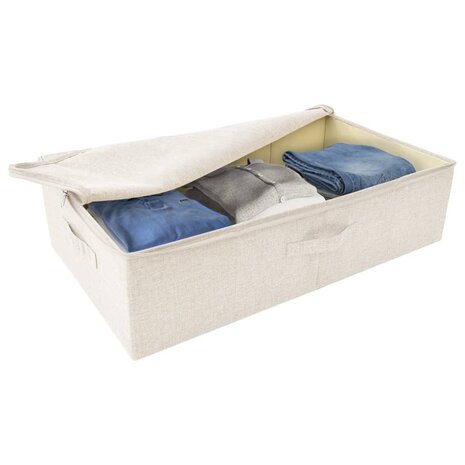 Opbergboxen 2 st 70x40x18 cm stof crèmekleurig 8