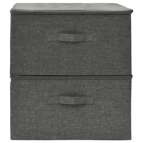 Opbergboxen 2 st 43x34x23 cm stof antracietkleurig 3