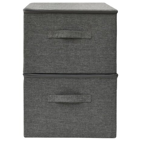 Opbergboxen 2 st 43x34x23 cm stof antracietkleurig 5