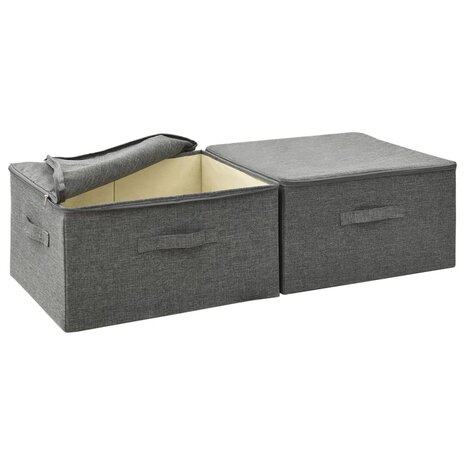 Opbergboxen 2 st 43x34x23 cm stof antracietkleurig 7
