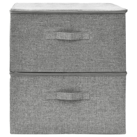 Opbergboxen 2 st 43x34x23 cm stof grijs 3
