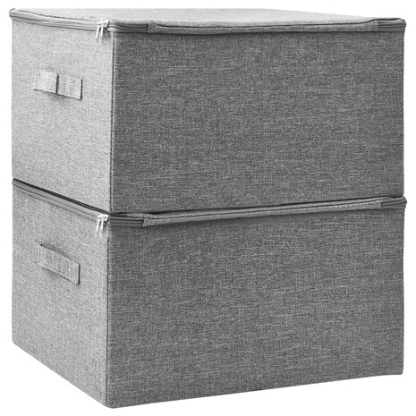 Opbergboxen 2 st 43x34x23 cm stof grijs 4