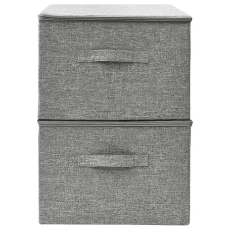 Opbergboxen 2 st 43x34x23 cm stof grijs 5