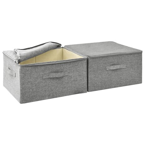 Opbergboxen 2 st 43x34x23 cm stof grijs 7