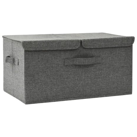 Opbergbox 50x30x25 cm stof antracietkleurig 2