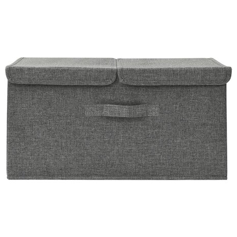 Opbergbox 50x30x25 cm stof antracietkleurig 3
